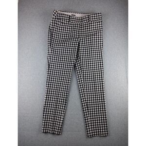 Talbots Size 4 Hampshire Ankle Black White Buffalo Gingham Plaid Check Pants EUC